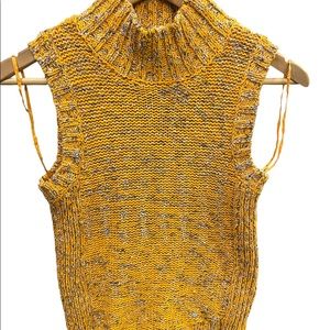 ANTHROPOLOGIE sleeveless soft sweater high neck cropped vintage style